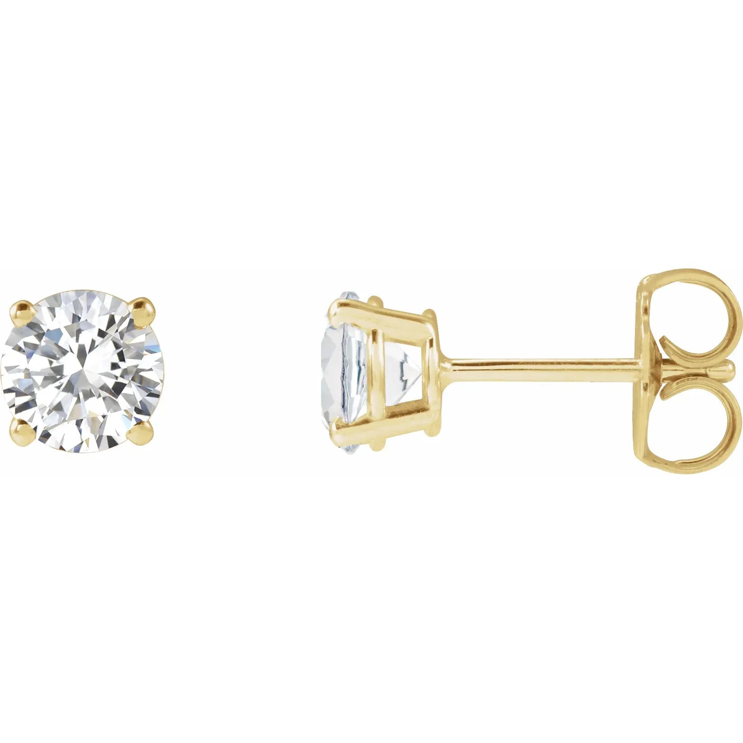 2 CTW Diamond Stud Earrings Yellow gold