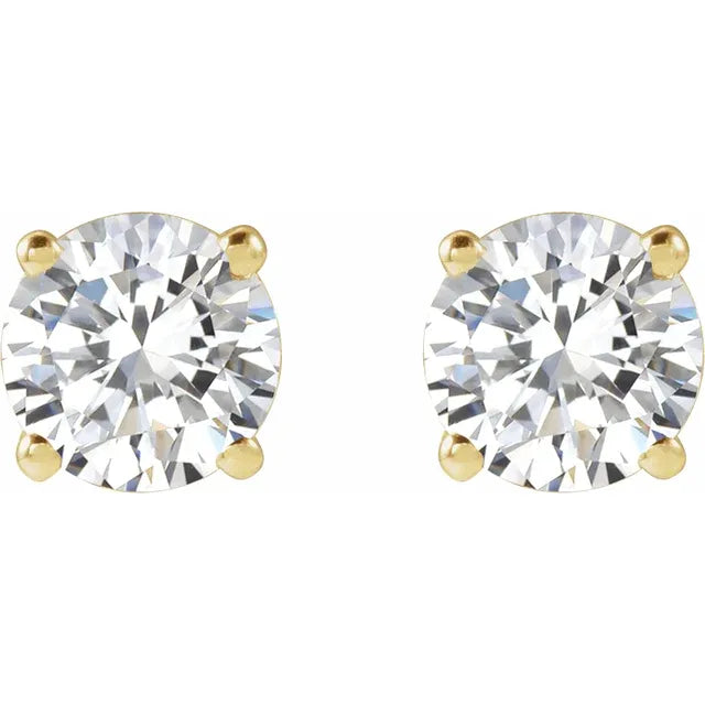 2 CTE Diamond Stud Earrings Yellow Gold