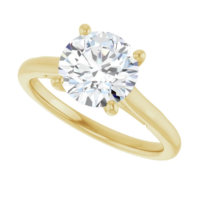 2 CT infinity Solitaire Diamond engagement Ring in Yellow Gold