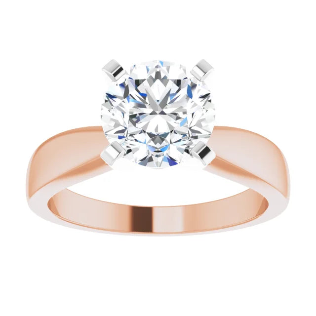 2 CT Rose & white gold diamond engagement Ring for women 