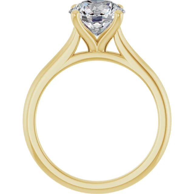 2 CT Round solitaire Diamond engagement Ring showing under gallery 