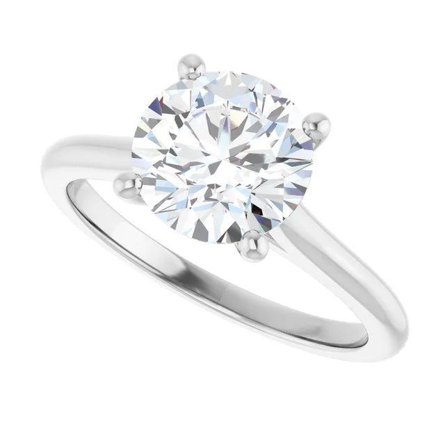 2 CT Round solitaire Diamond engagement Ring on Platinum