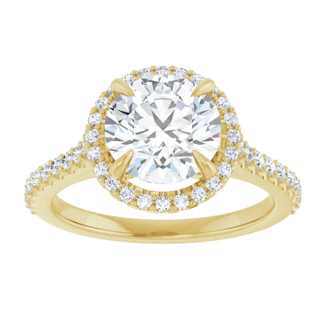 Halo Style Lab Created Round Diamond Engagement Ring