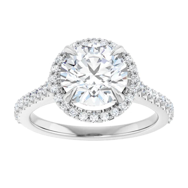 Halo Style Lab Created Round Diamond Engagement Ring