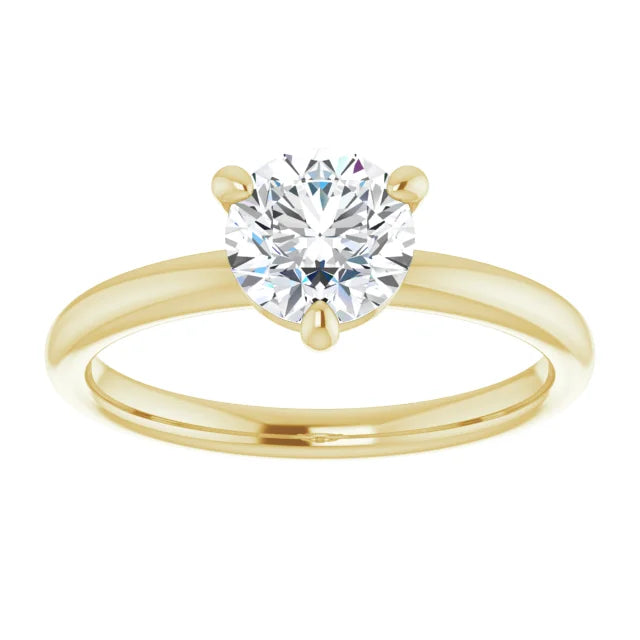 3-Prong Classic 1 CT Round Lab Grown Diamond Solitaire Engagement Ring 