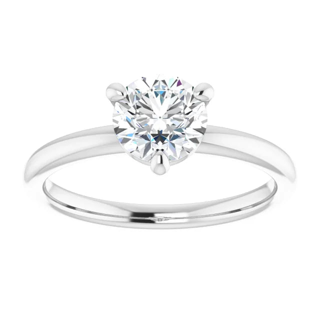 3-Prong Classic 1 CT Round Lab Grown Diamond Solitaire Engagement Ring on white gold 