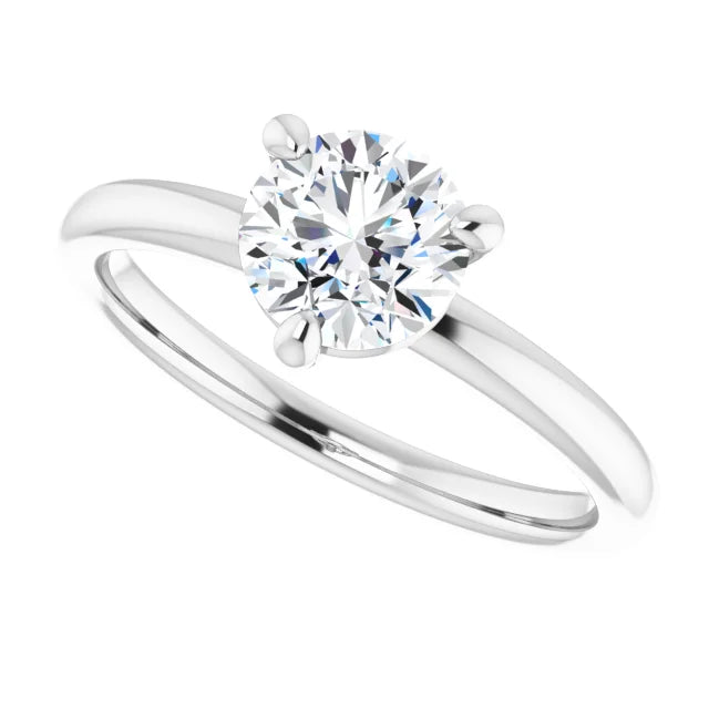 3-Prong Classic 1 CT Round Lab Grown Diamond Solitaire Engagement Ring on platinum 