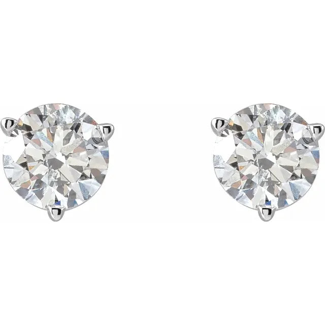 Lab Grown Diamond Studs white gold showing stones