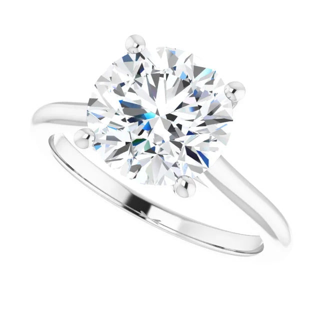 3 CT Round solitaire Diamond engagement Ring in Platinum