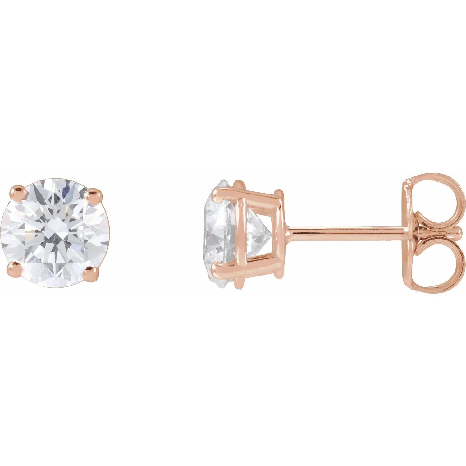 3 CTW Diamond Stud Earrings Rose Gold