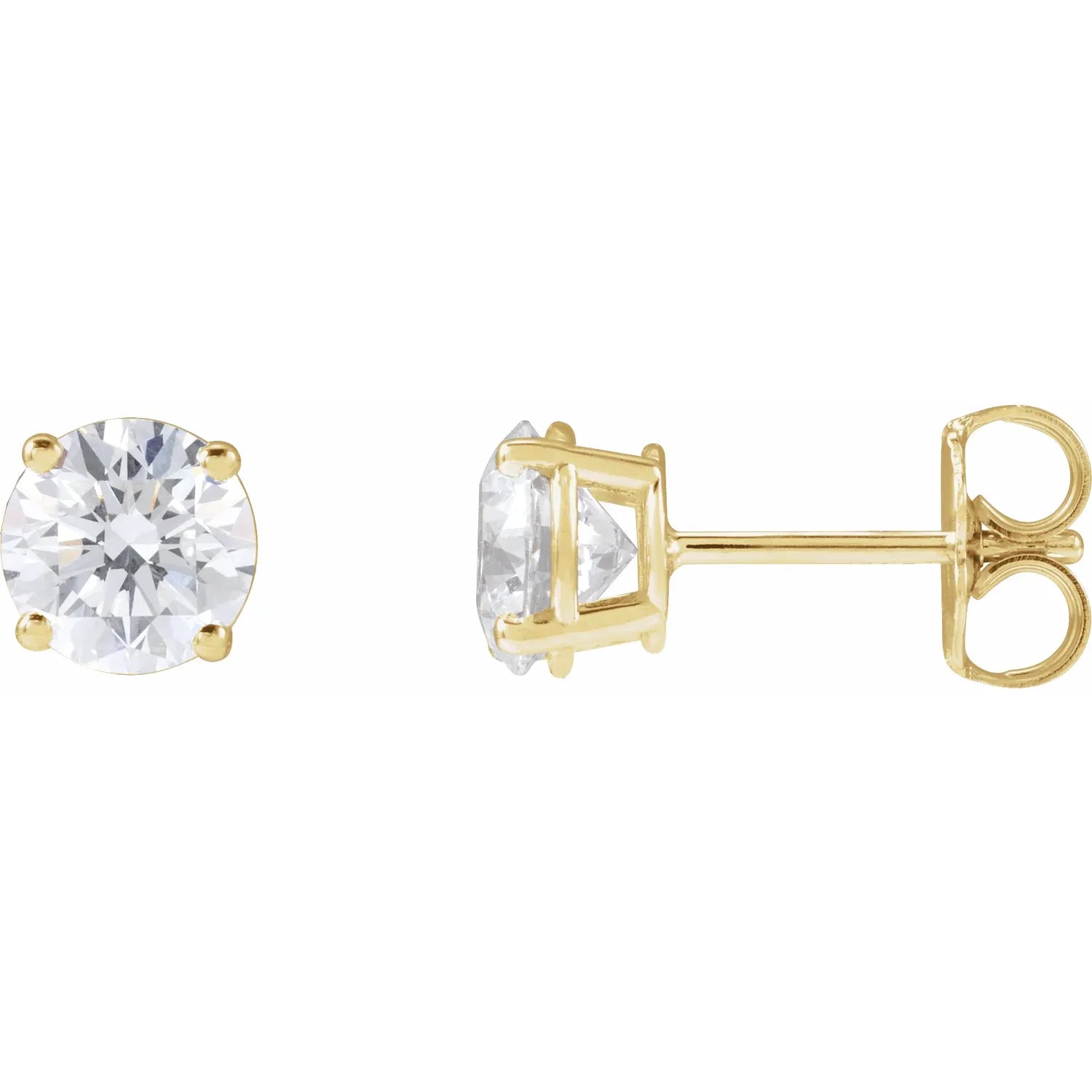 3 CTW Diamond Stud Earrings Yellow gold