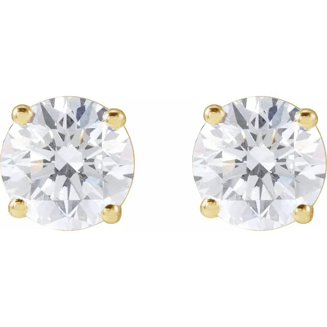 3 CTW Diamond Stud Earrings Yellow Gold 2