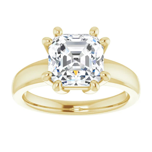 3 CTW 8 Prong asscher Solitaire Diamond engagement Ring for women