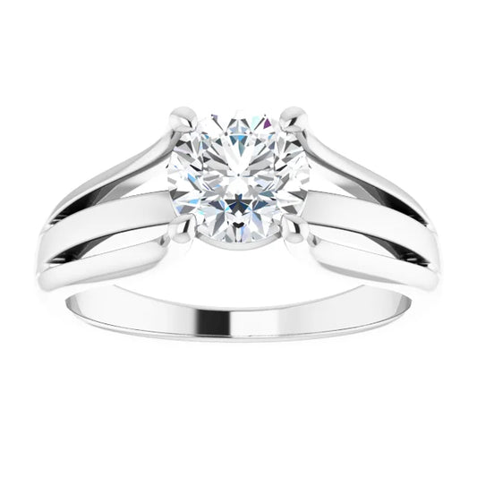 1 CT Round Solitaire lab Grown Diamond Engagement Ring on white gold