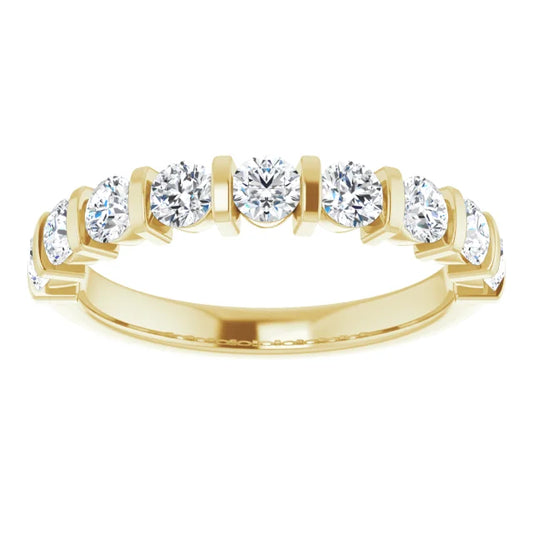 3/4 CTW diamond wedding Band Yellow gold