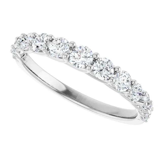 3/4 CTW Lab-Grown Diamond Wedding Band for women on white gold