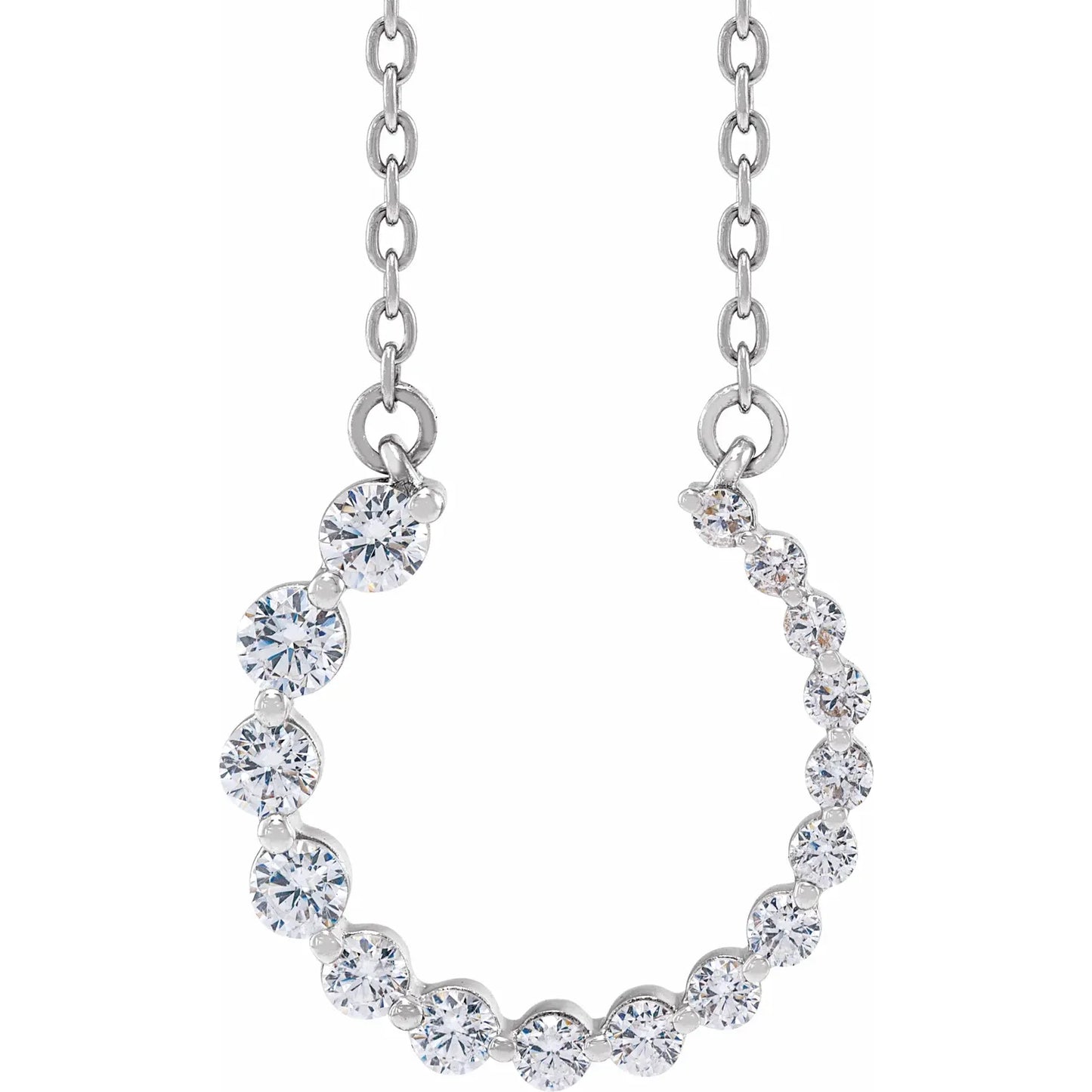 3/8 CTW Diamond Graduated Circle Necklace on white gold