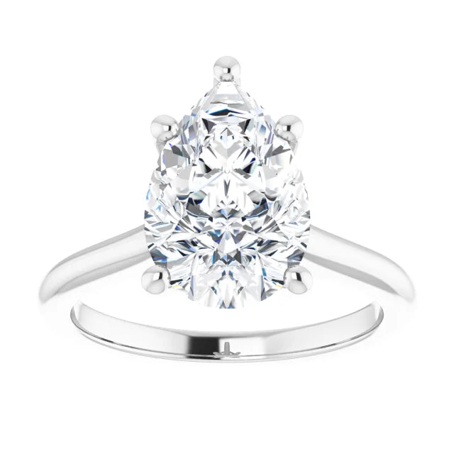 1 CT Pear Diamond Solitaire engagement Ring for women in white gold