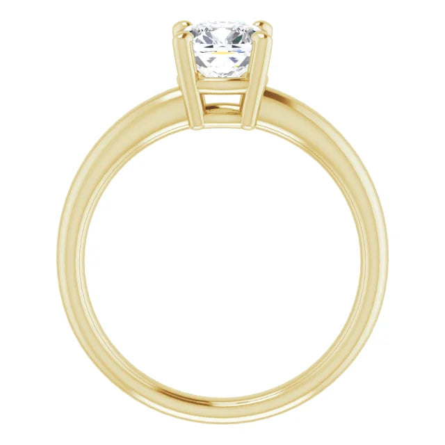 1 CT Cushion cut diamond solitaire engagement ring for women on yellow gold showing under gallery 