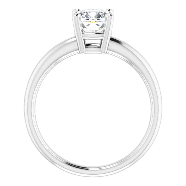 1 CT Cushion cut diamond solitaire engagement ring for women on white gold showing under gallery 