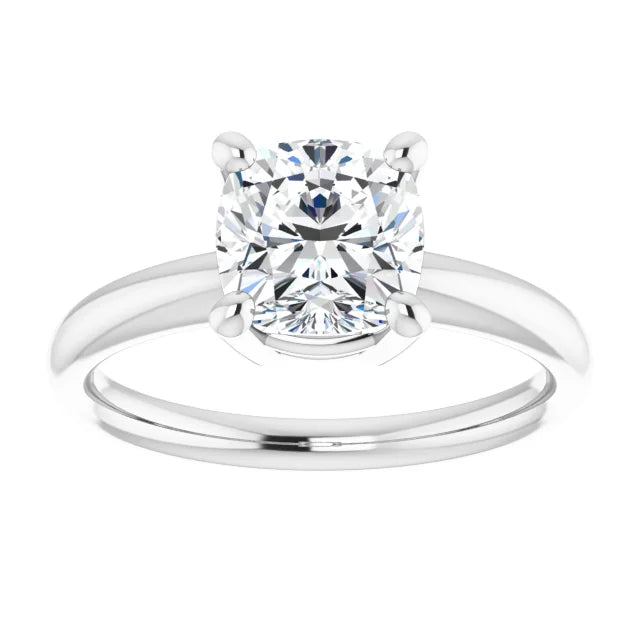 2 Ct Cushion cut diamond solitaire engagement ring for women on white gold