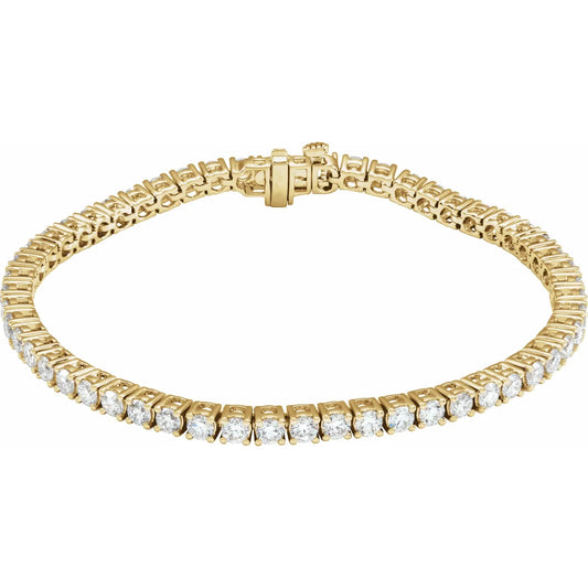 5 CTW Lab Grown Diamond Tennis Bracelet Yellow gold