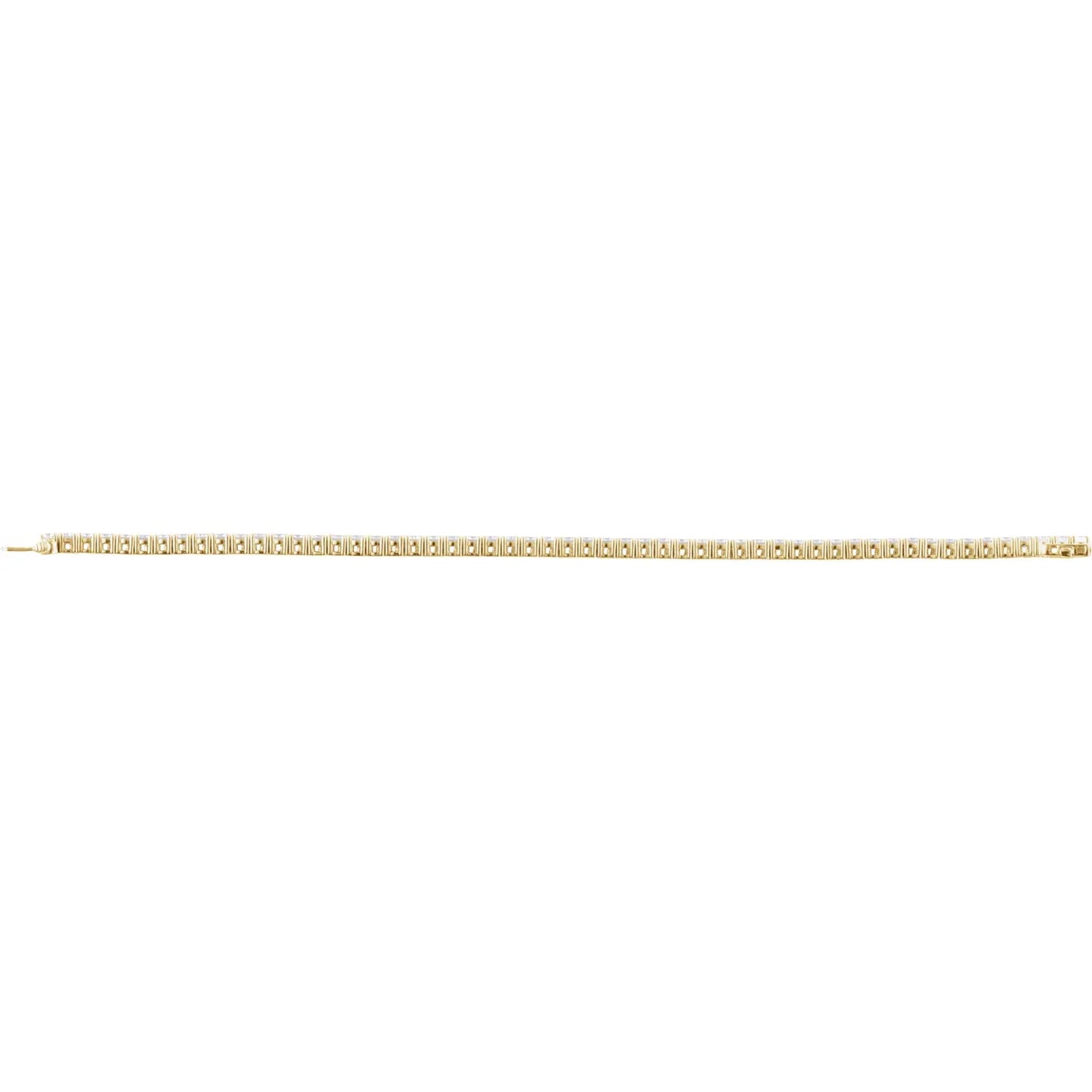 5 CTW Lab Grown Diamond Tennis Bracelet yellow gold full length 