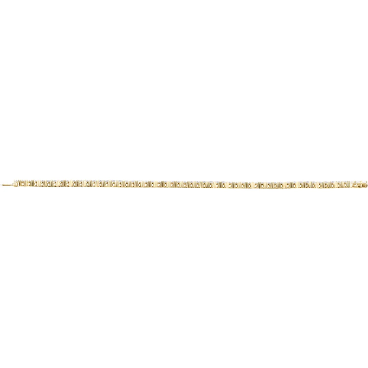 5 CTW Lab Grown Diamond Tennis Bracelet yellow gold full length 