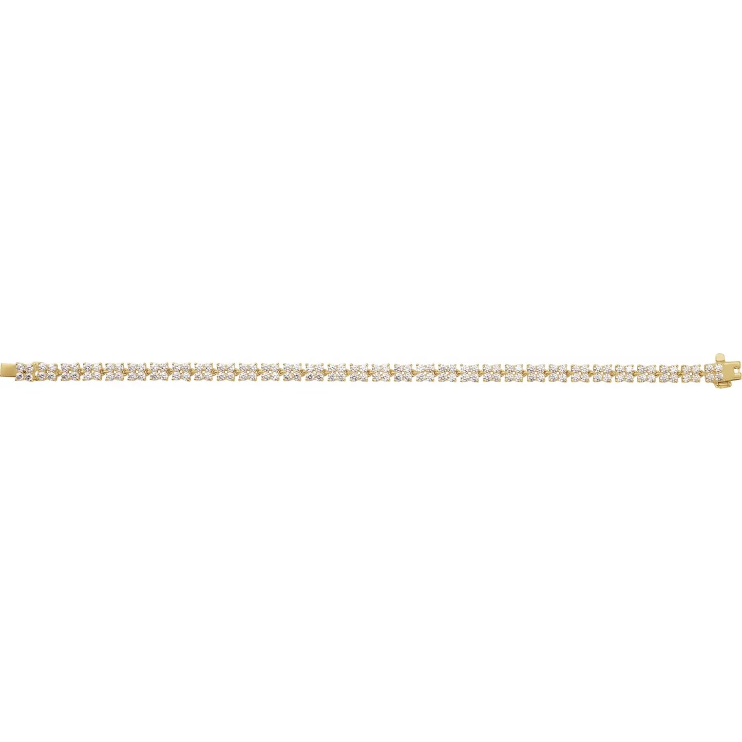 5 1/3 CTW Lab-Grown Diamond Tennis Bracelet yellow gold open full length 