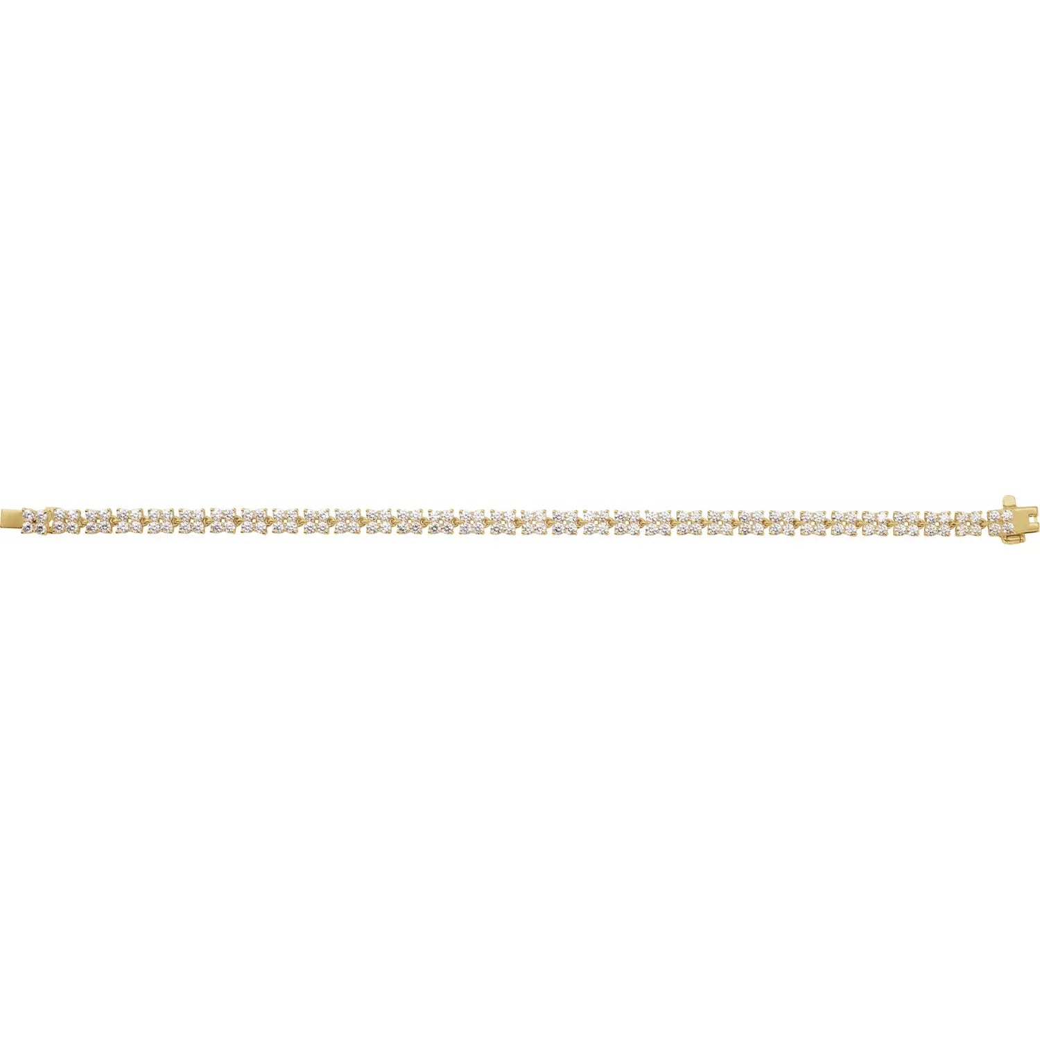 5 1/3 CTW Lab-Grown Diamond Tennis Bracelet yellow gold open full length 