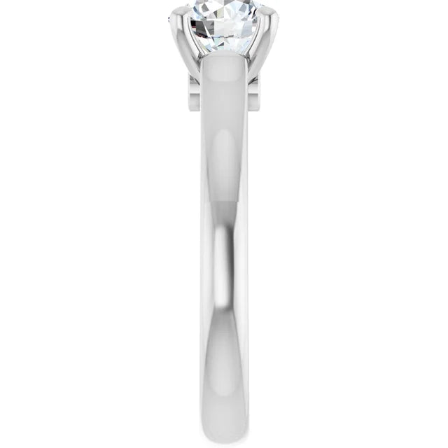 1 CTW Lab Grown Solitaire Diamond engagement Ring White Gold Showing Shank