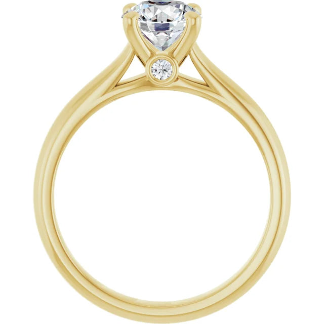 1 CTW Lab Grown Solitaire Diamond engagement Ring on Yellow Gold