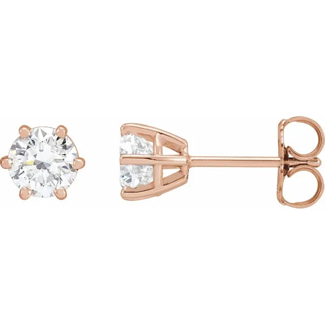 Lab Grown Diamond Studs 1 CTW Rose gold