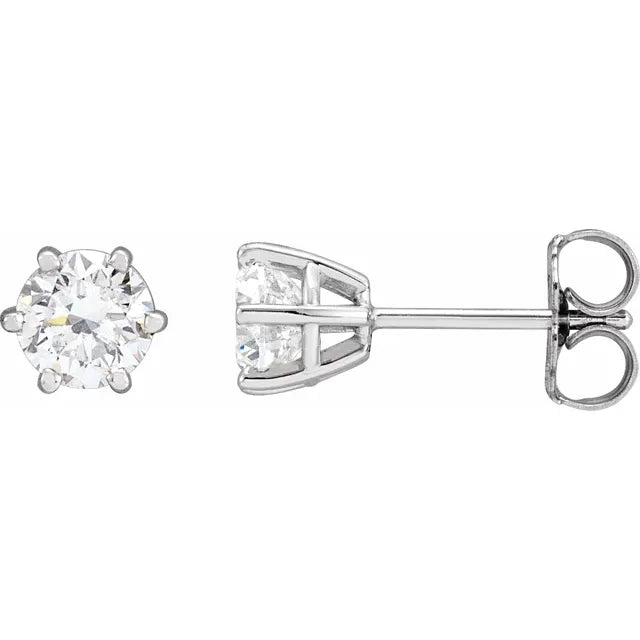 Lab Grown Diamond Studs White Gold 1 CTW