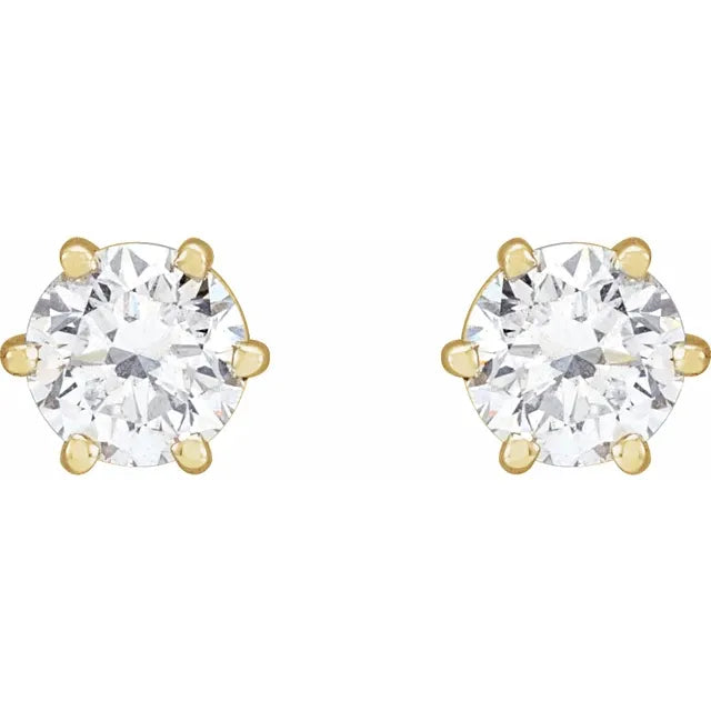 Lab Grown Diamond Studs 1 CTW 14K Yellow Gold