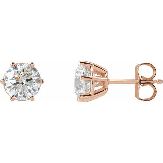 Lab Grown Diamond Studs 2 CTW Rose