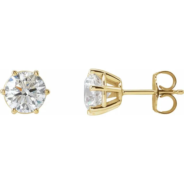 Lab Grown Diamond Studs yellow gold