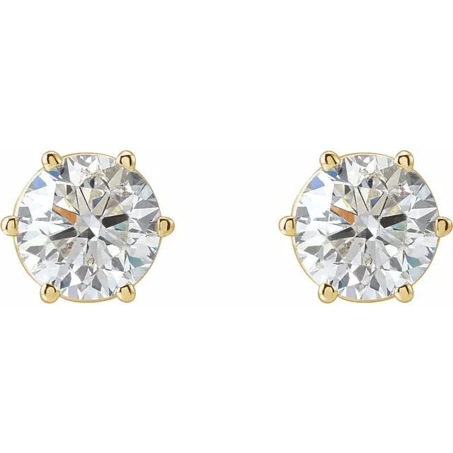 Lab Grown Diamond Studs 2 CTW Yellow Gold