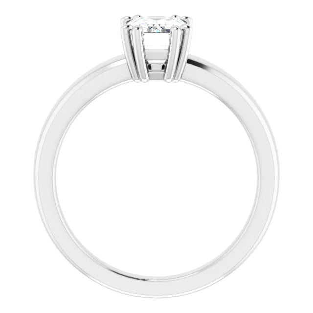 Double Prong Emerald Cut Lab Created Diamond Engagement Ring  (1 CT & 2 CT)