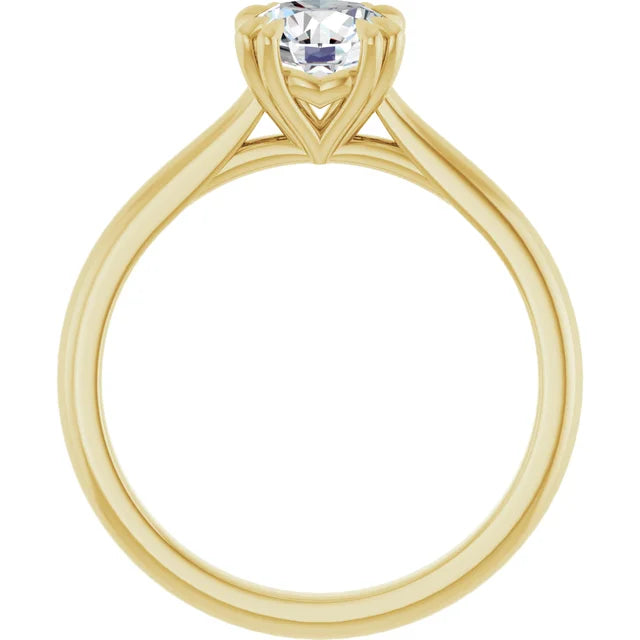 8 Prongs Lab Grown Diamond engagement Ring yellow Gold stand picture 