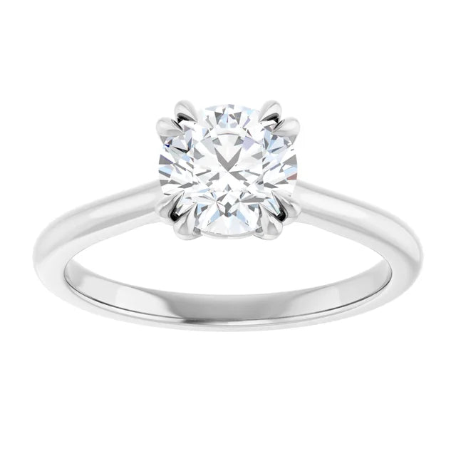 8 Prongs Lab Grown Diamond engagement Ring on white gold 