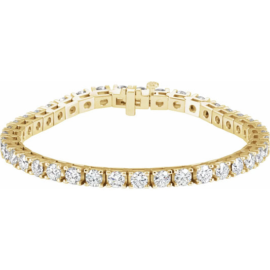 9 CTW Lab Grown Diamond Tennis Bracelet Yellow Gold