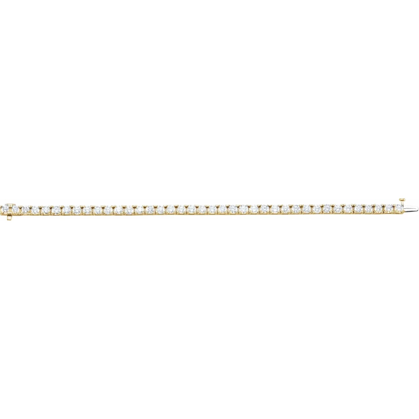 9 CTW Lab Grown Diamond Tennis Bracelet Yellow gold full length 