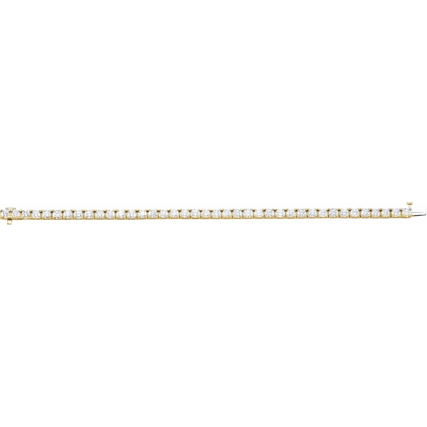 9 CTW Lab Grown Diamond Tennis Bracelet Yellow gold full length 