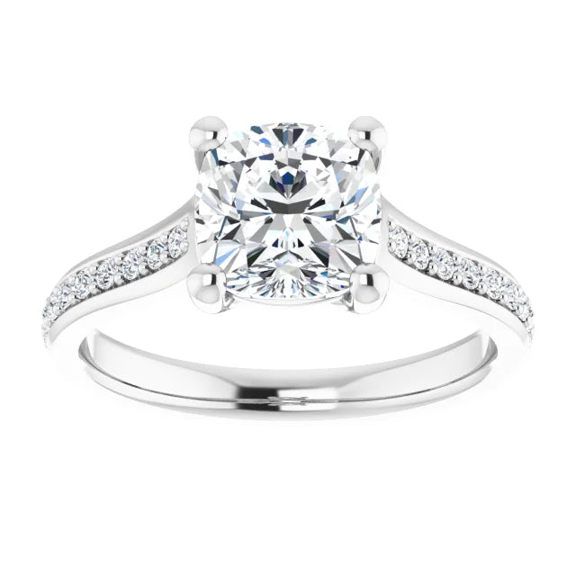 2 CT Cushion cut Diamond engagement Ring for women white gold