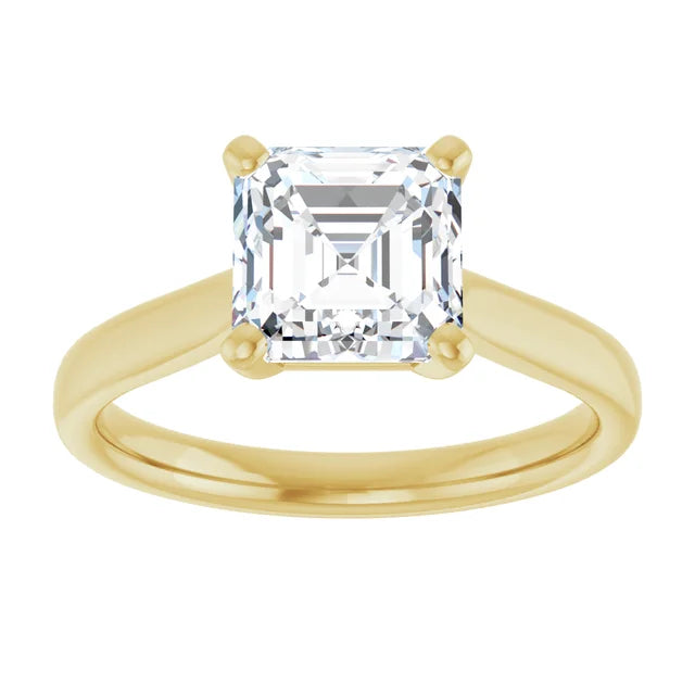 2 CT Asscher Cut Diamond Engagement Ring 