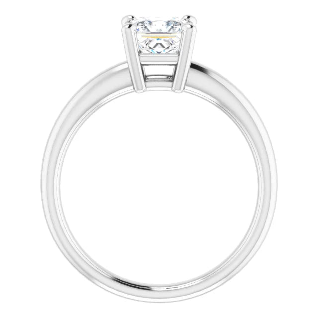 1 CT Princess Cut Lab Grown Diamond Engagement Ring on White gold showing under gallery 