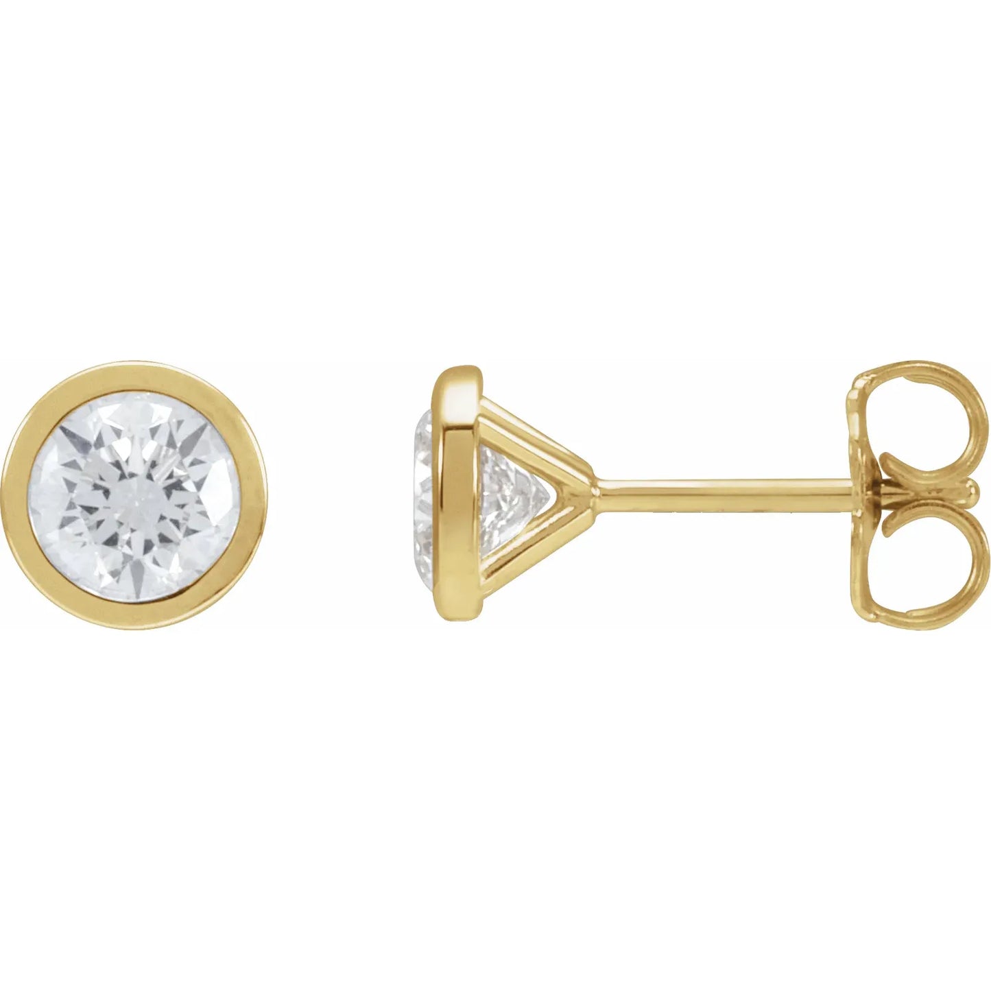 Lab Grown Diamond Studs Yellow Gold 1 CTW