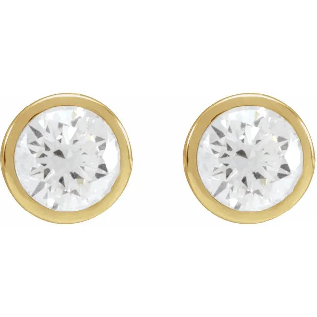 Lab Grown Diamond Studs 1 CTW Yellow