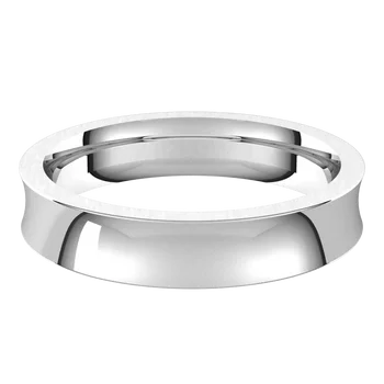 Concave wedding Band for women white gold